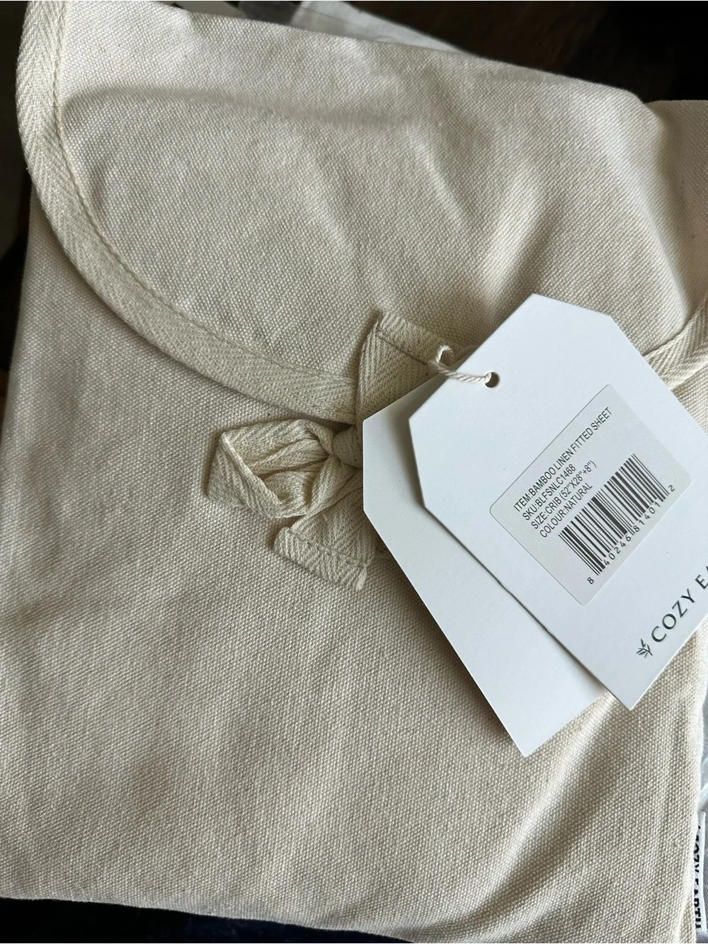 NWT Cozy Earth Bamboo Linen Fitted CRIB Sheet